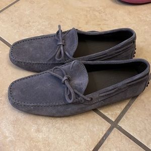 Tod’s Gray Suede Loafers